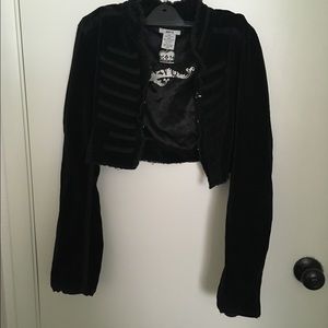 🔥 Suede Black Crop Jacket Size M